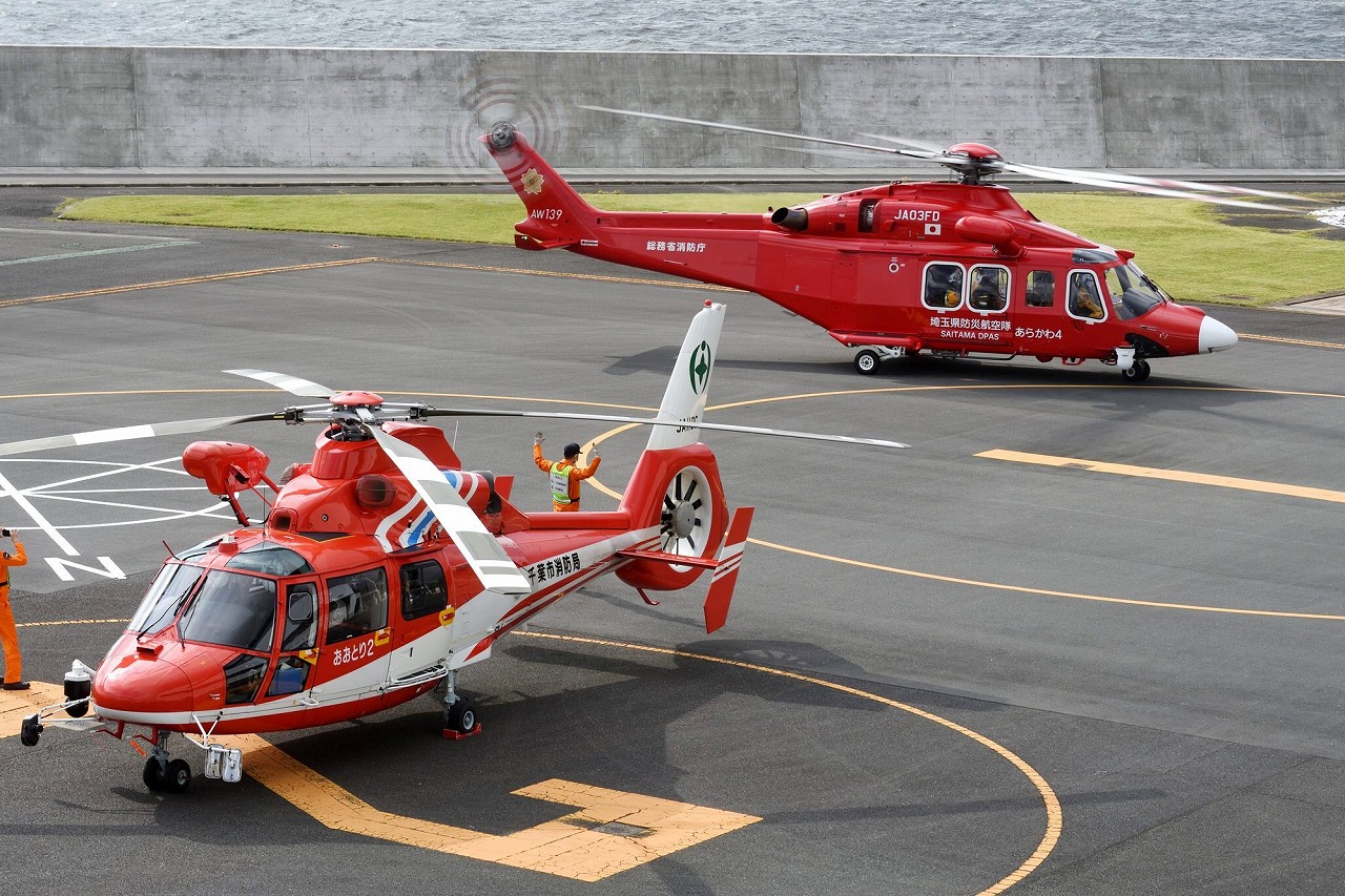6機の消防・防災ヘリコプターが横浜に集結！<br>大規模災害対応訓練を実施