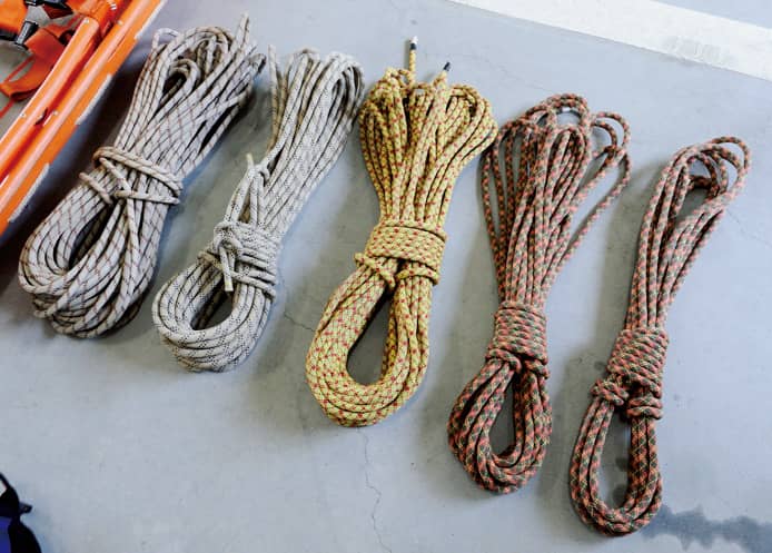 山岳救助で使用するスタティックロープ。