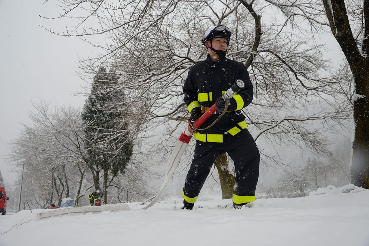 豪雪地帯の消火活動 白山野々市広域消防本部